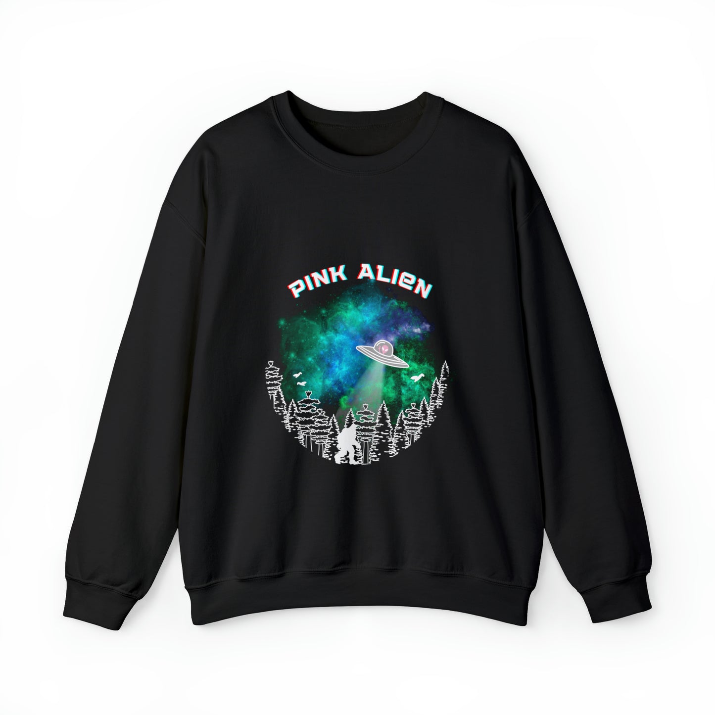 Pink Alien Bigfoot Sighting Crewneck