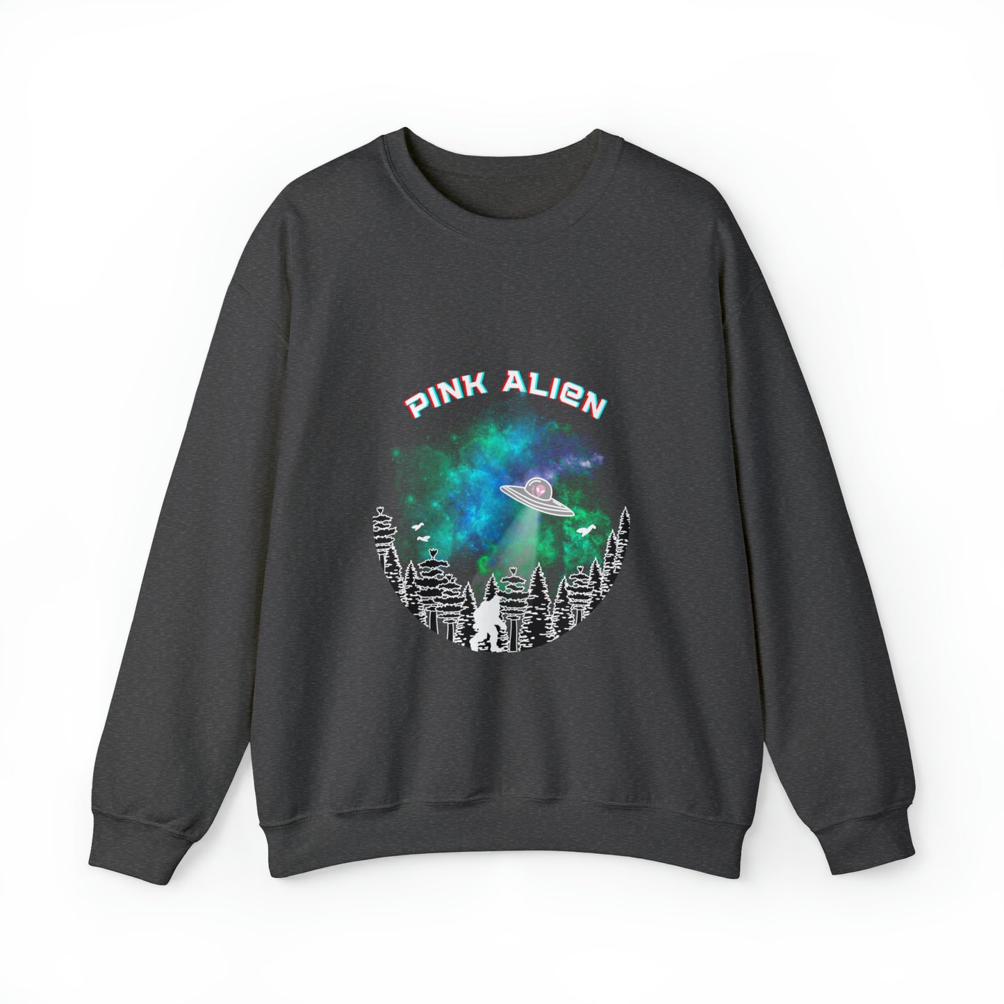 Pink Alien Bigfoot Sighting Crewneck