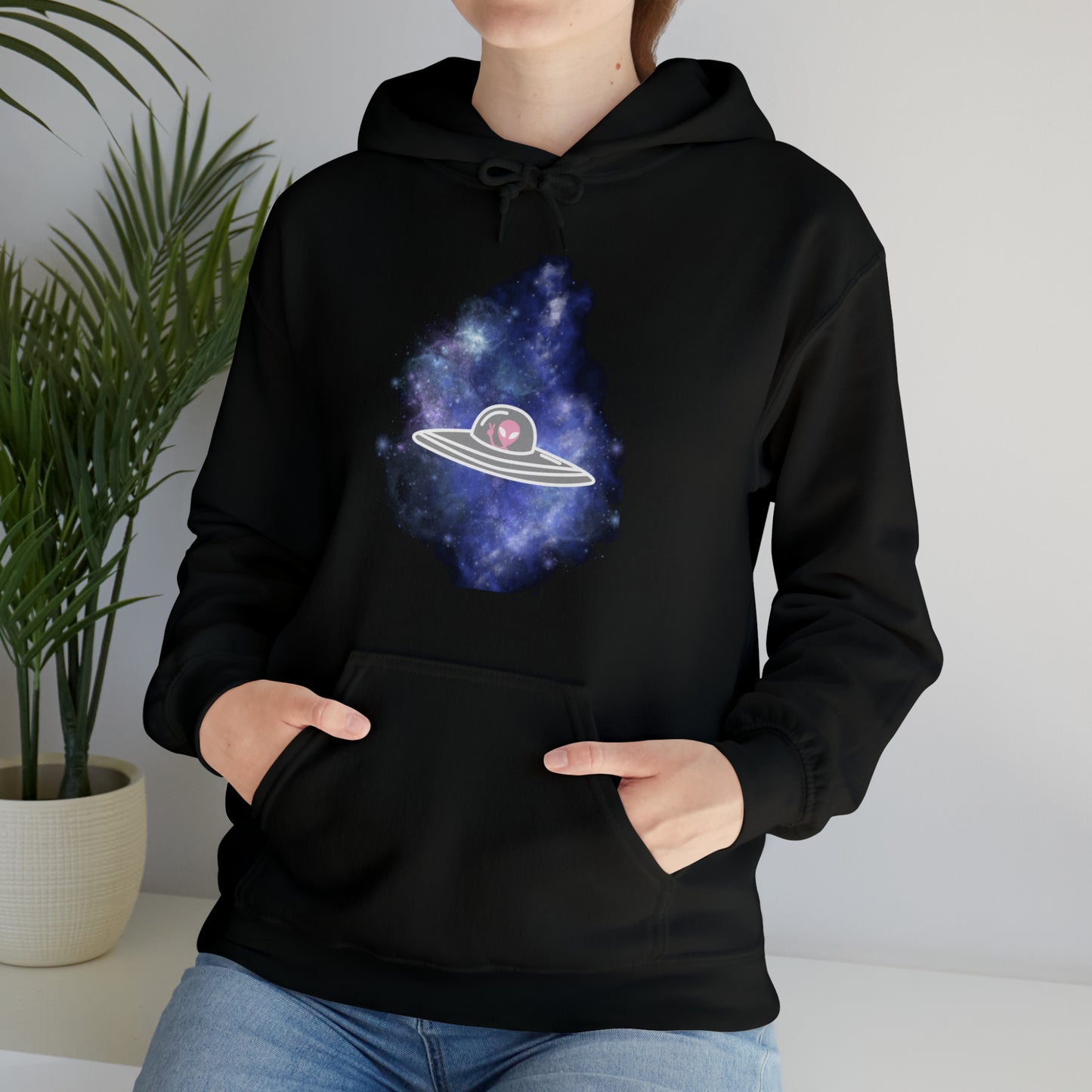 Pink Alien Spaceship Hoodie