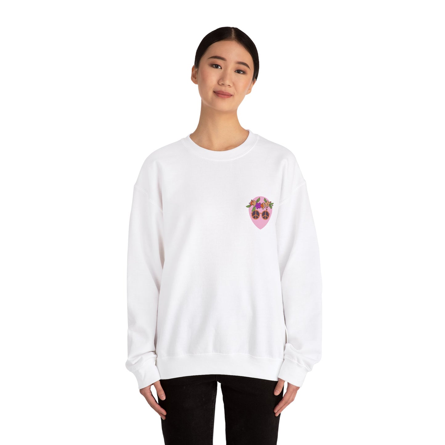 Pink Alien Flower Power Crewneck