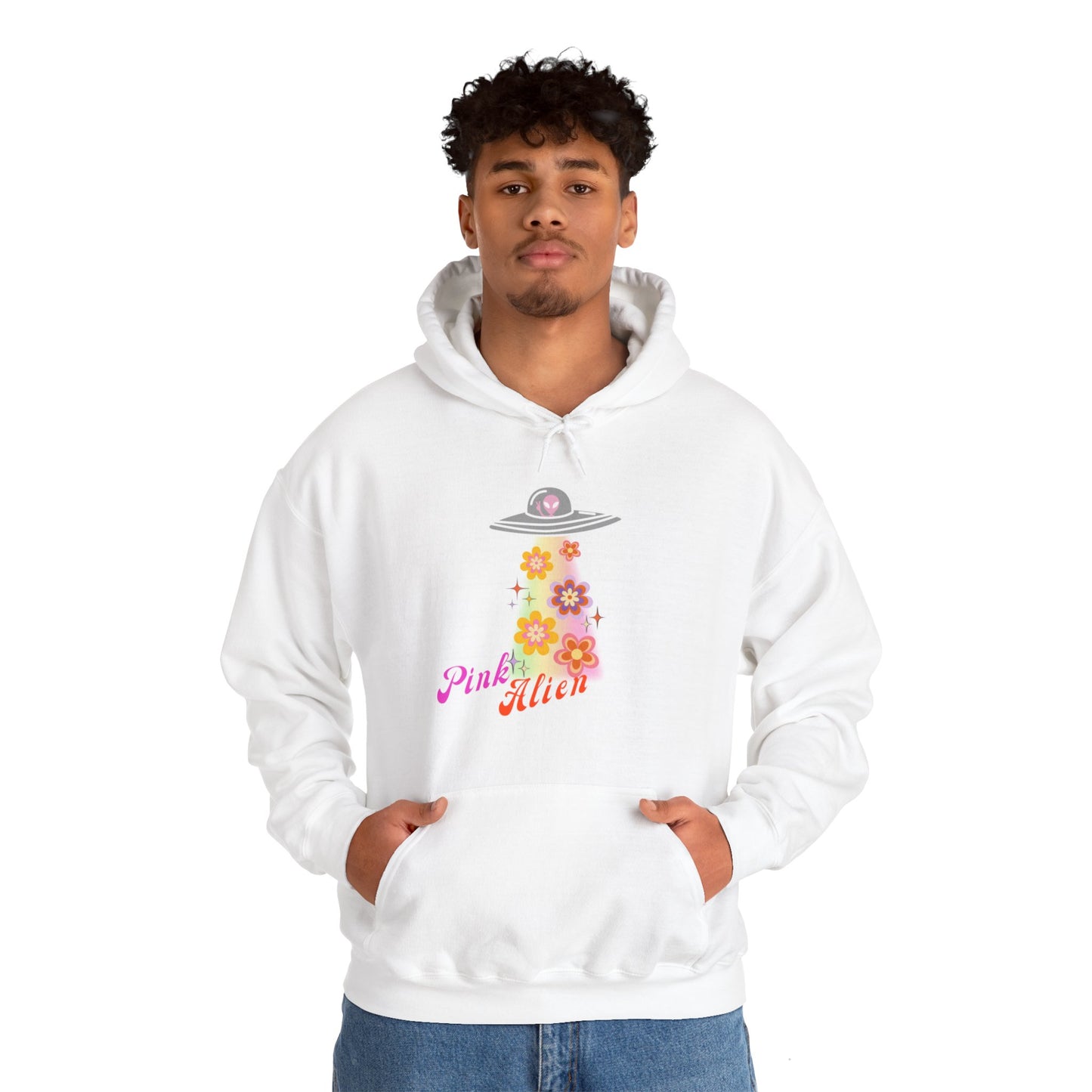 Pink Alien Flower Power Hoodie