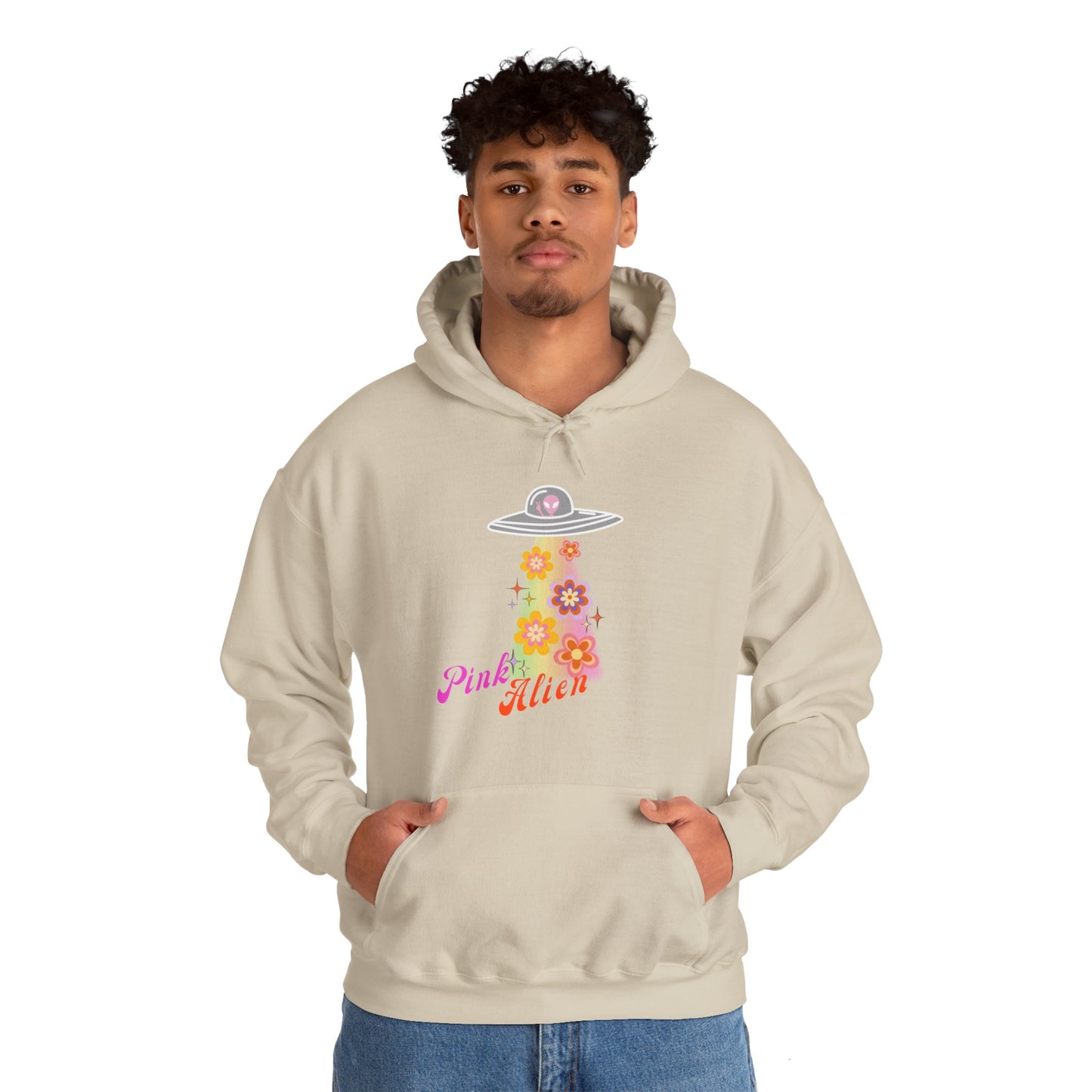 Pink Alien Flower Power Hoodie