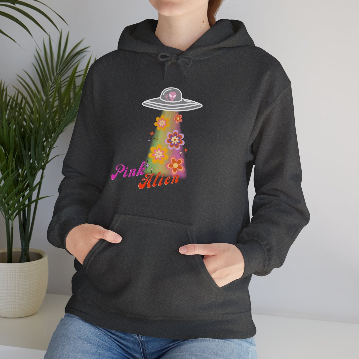 Pink Alien Flower Power Hoodie