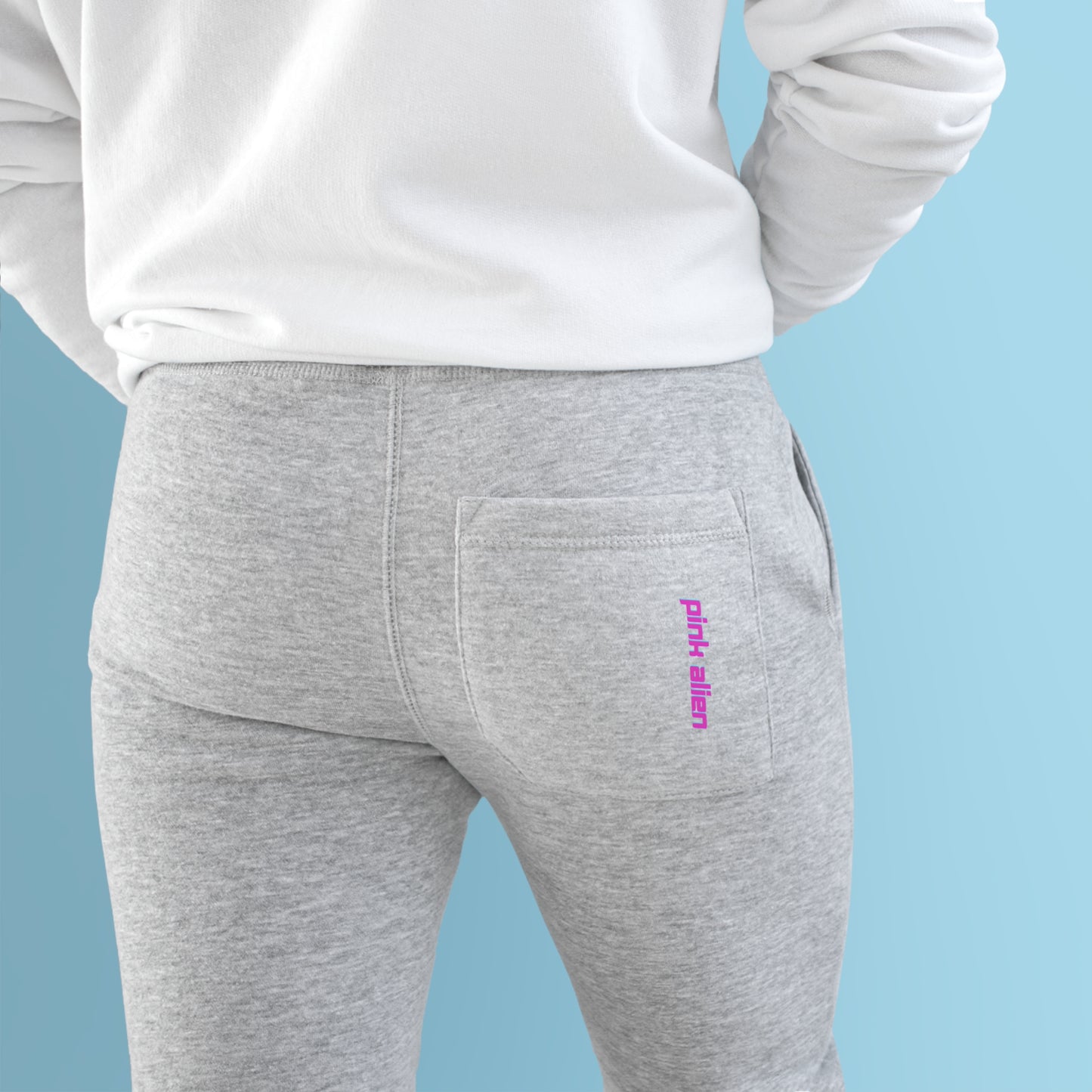 Pink Alien Lettering Fleece Joggers