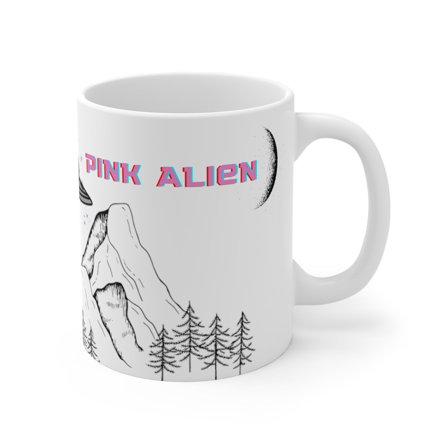 Pink Alien Mountain Ceramic Mug