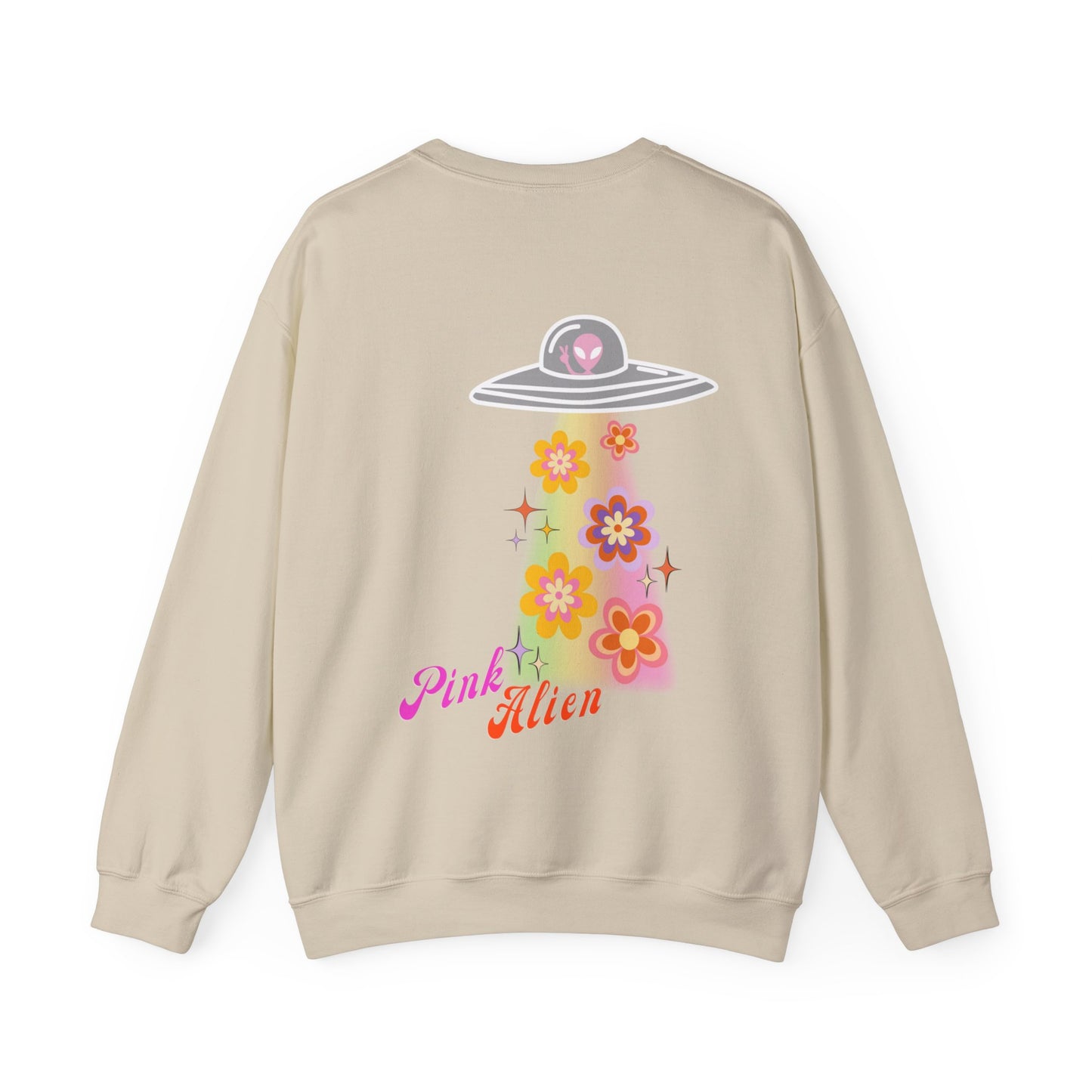 Pink Alien Flower Power Crewneck