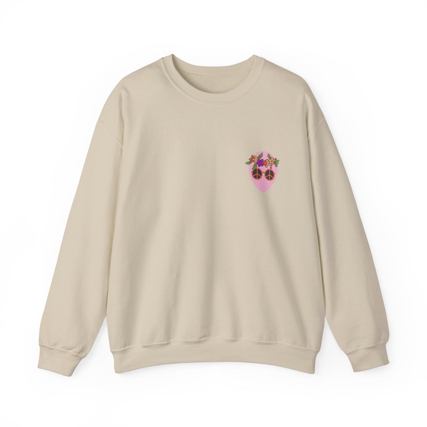 Pink Alien Flower Power Crewneck