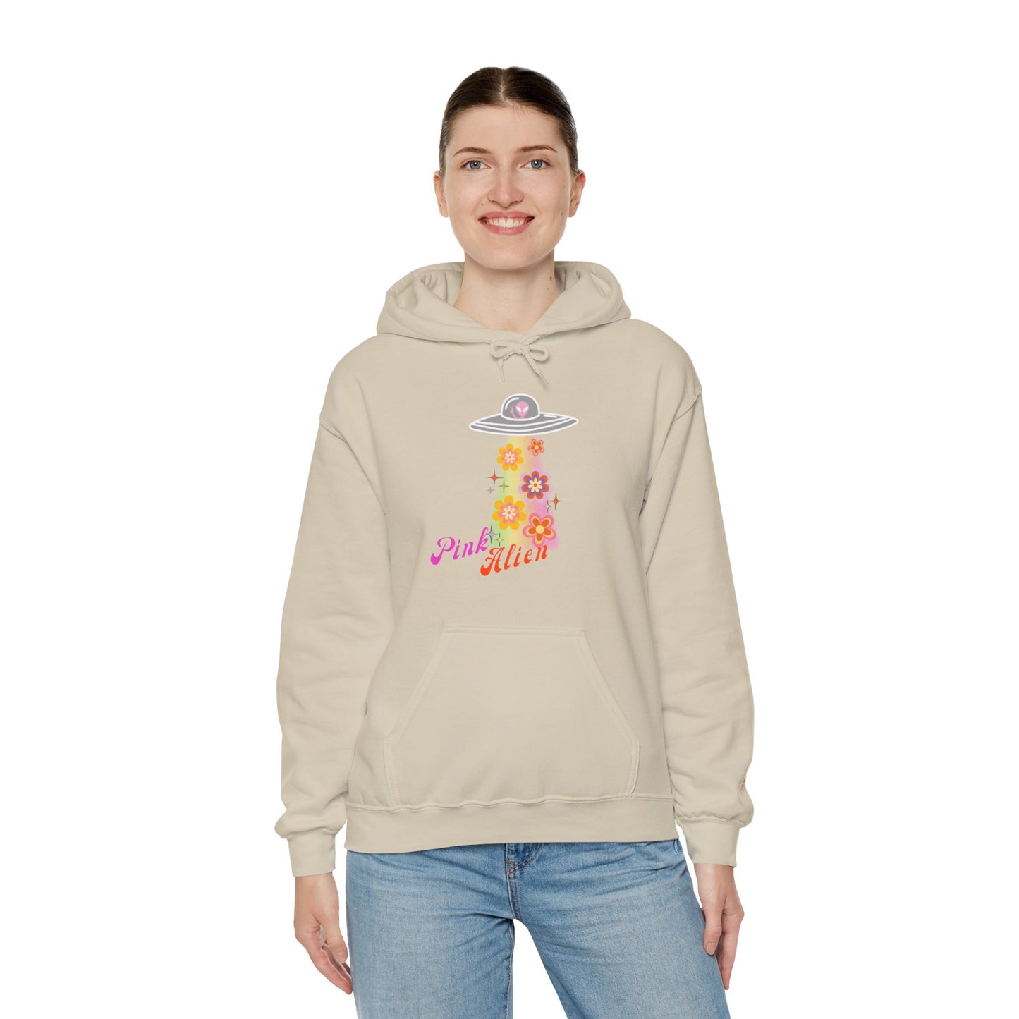 Pink Alien Flower Power Hoodie