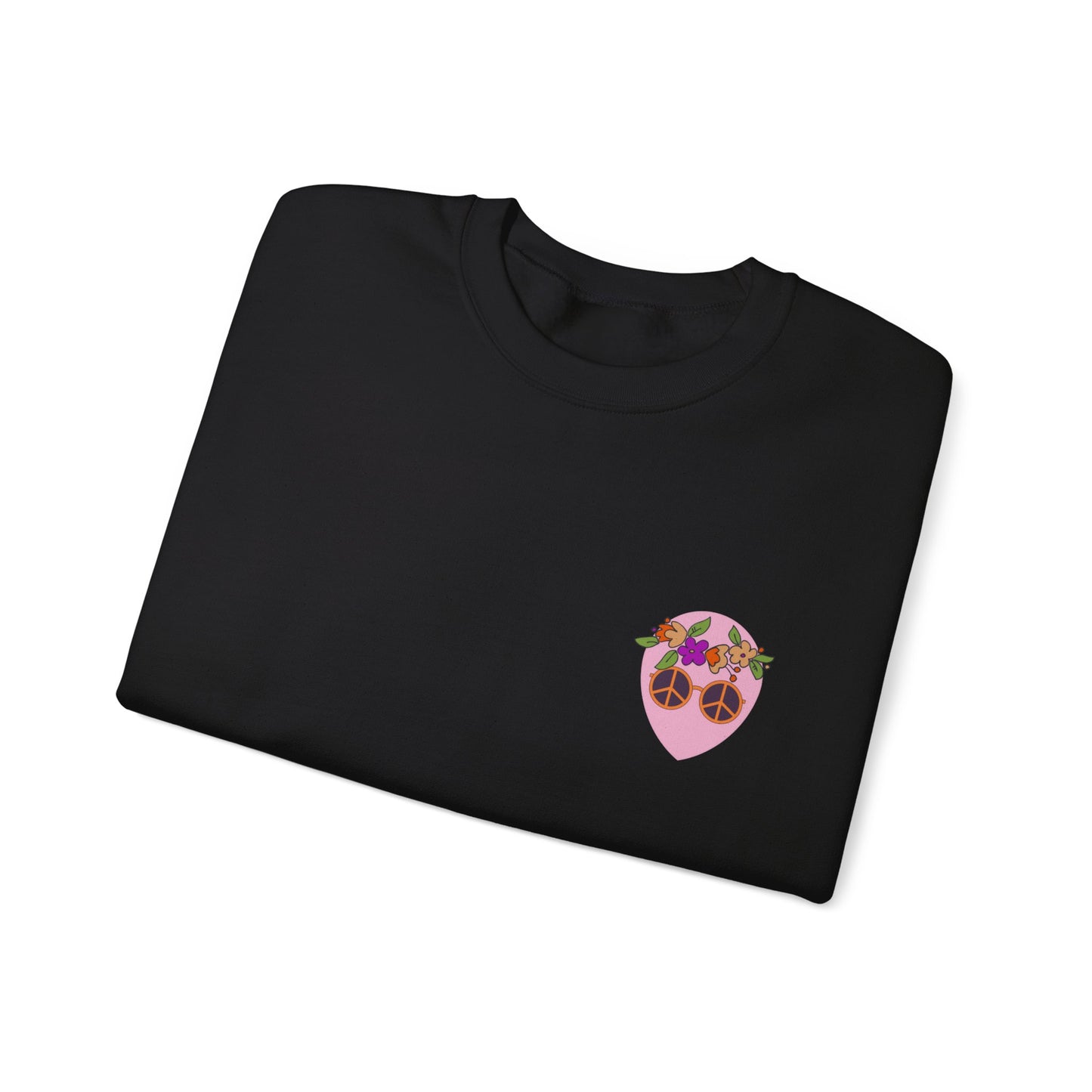 Pink Alien Flower Power Crewneck