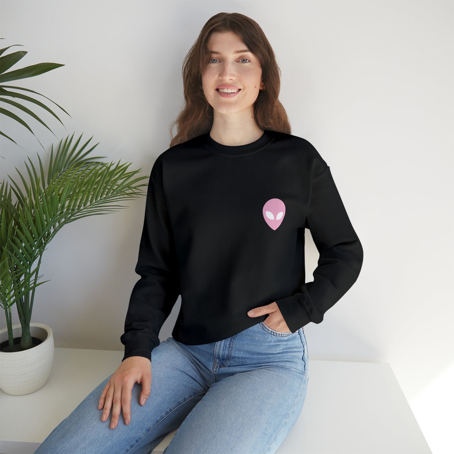 Pink Alien Basic Crewneck