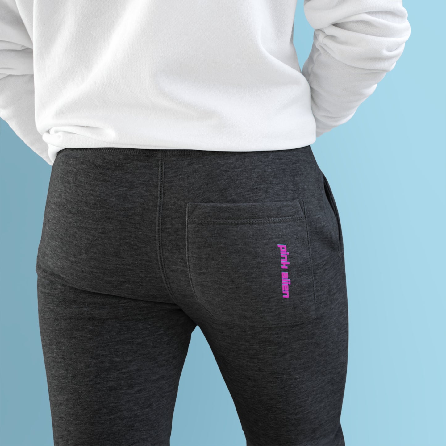 Pink Alien Lettering Fleece Joggers