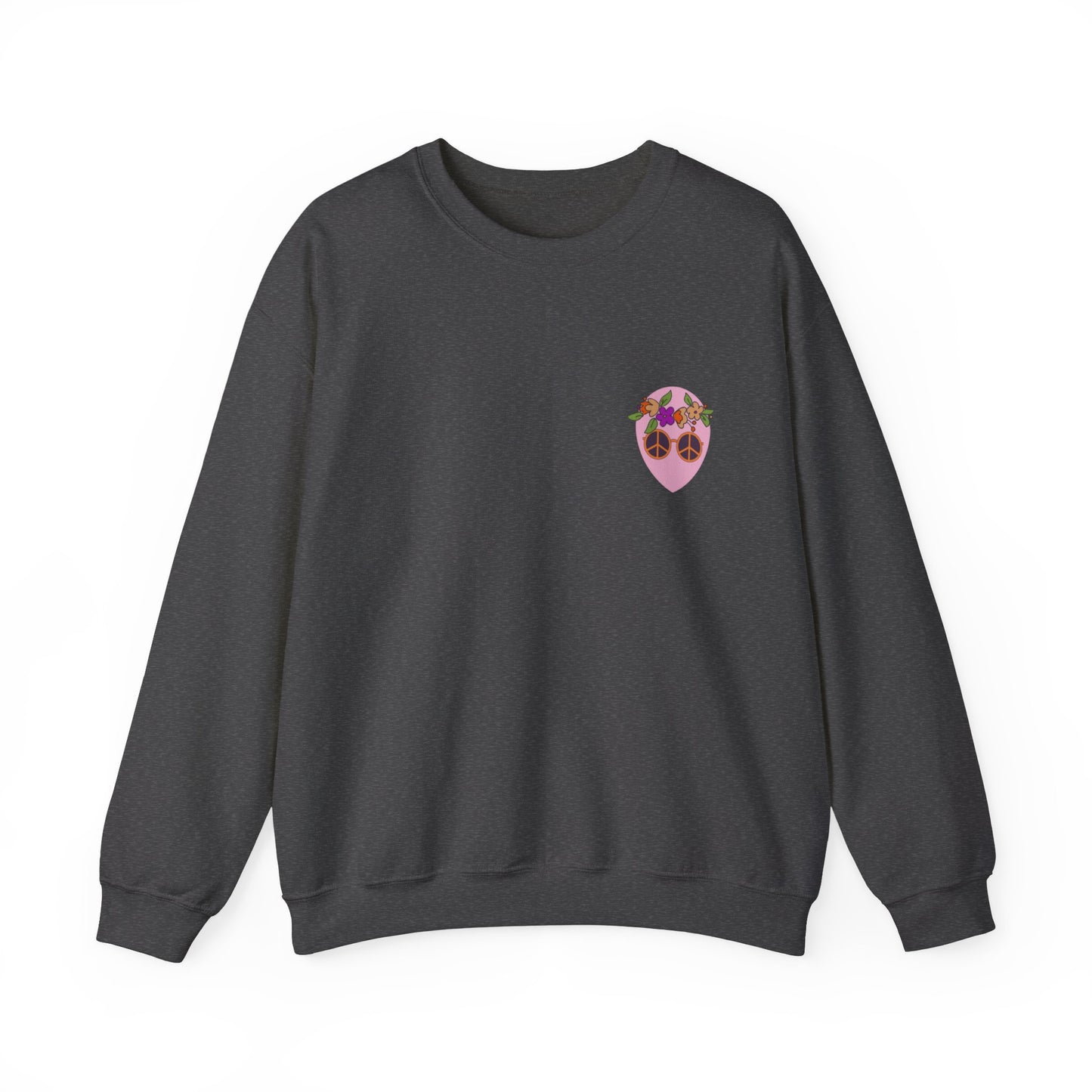 Pink Alien Flower Power Crewneck