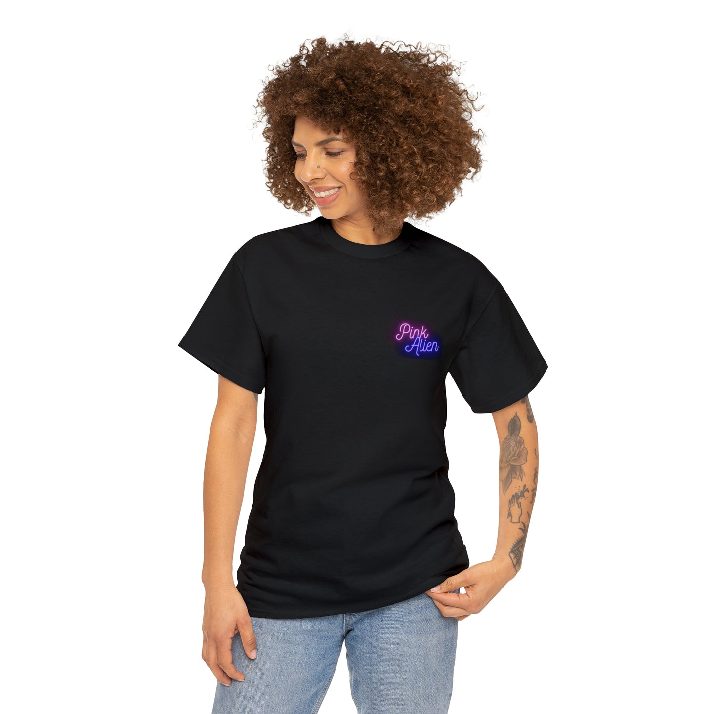 Pink Alien Meditative Mushroom Tee