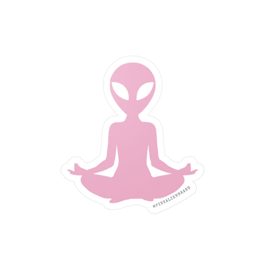 Meditative Pink Alien Sticker