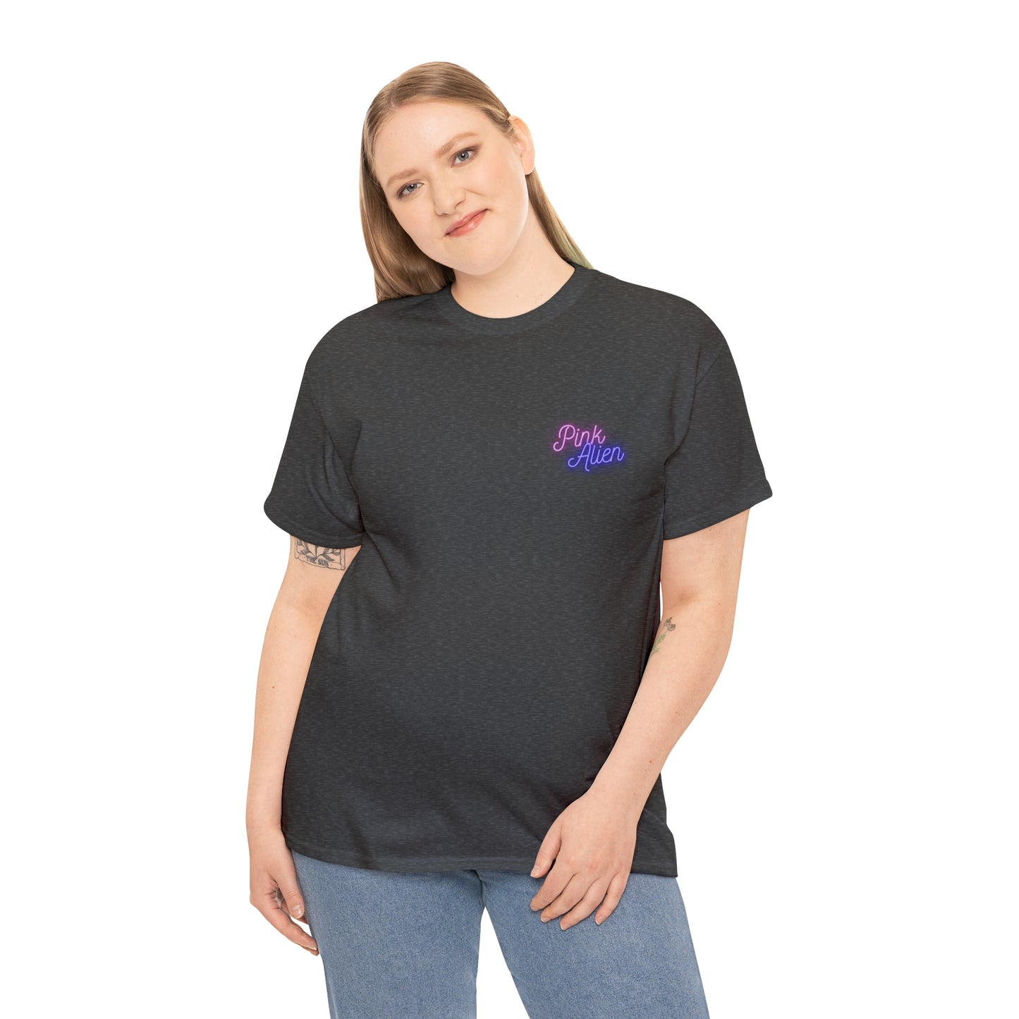 Pink Alien Meditative Mushroom Tee