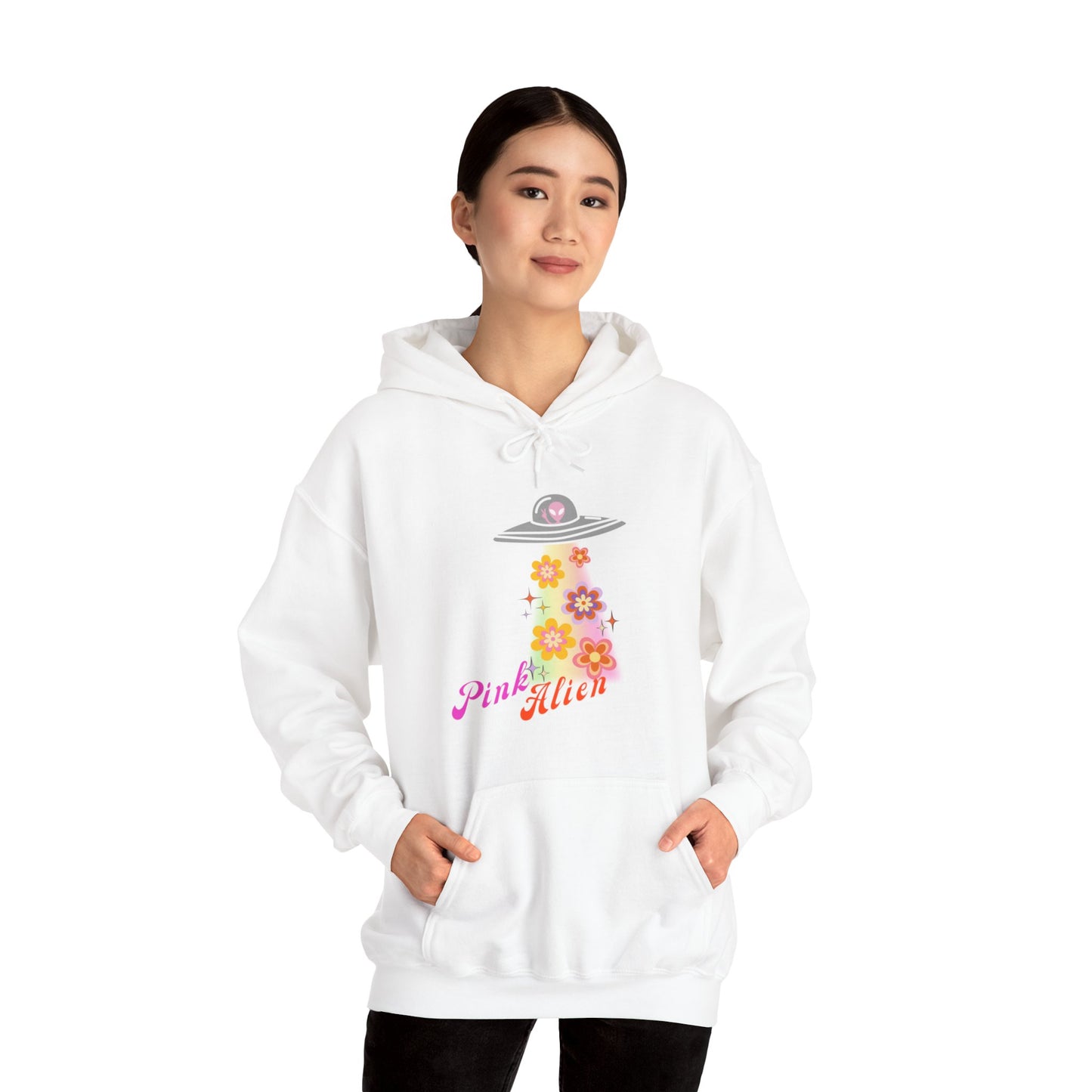 Pink Alien Flower Power Hoodie