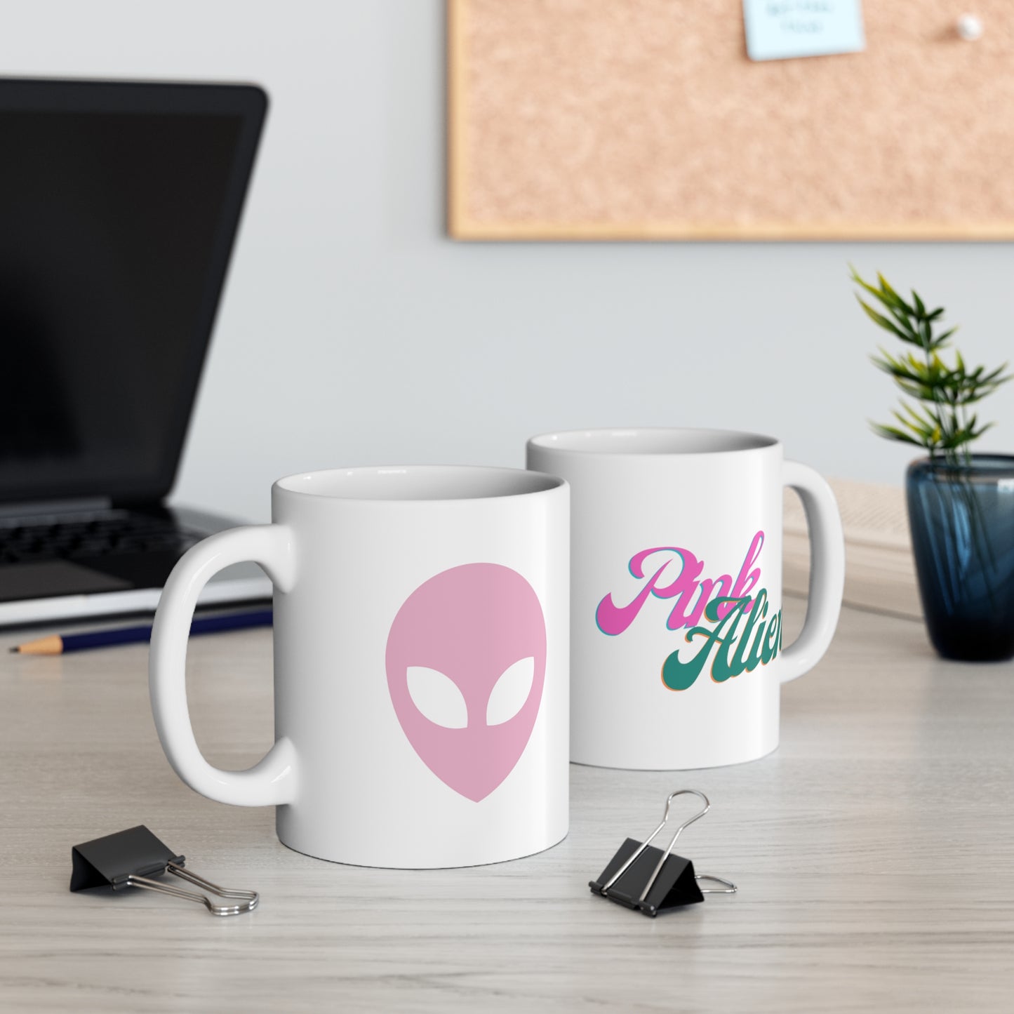 Pink Alien Ceramic Mug