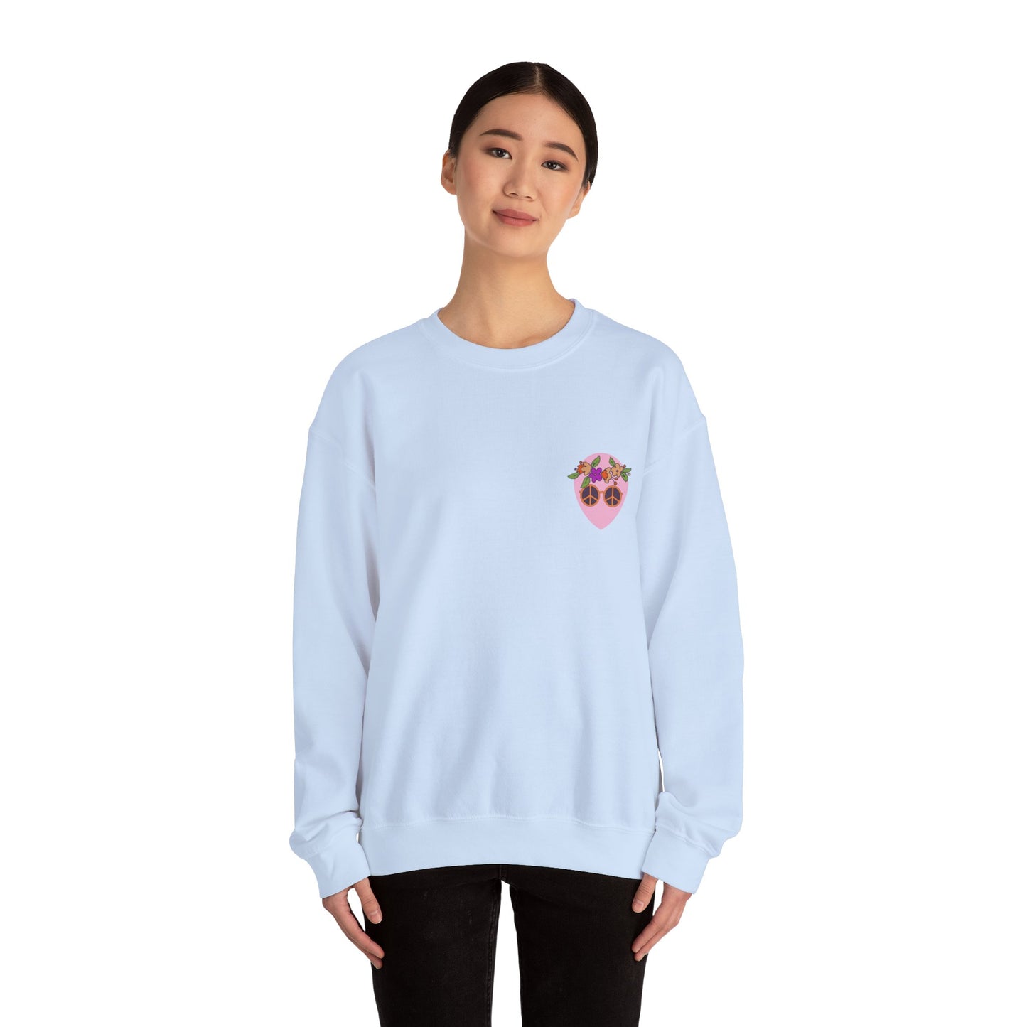 Pink Alien Flower Power Crewneck