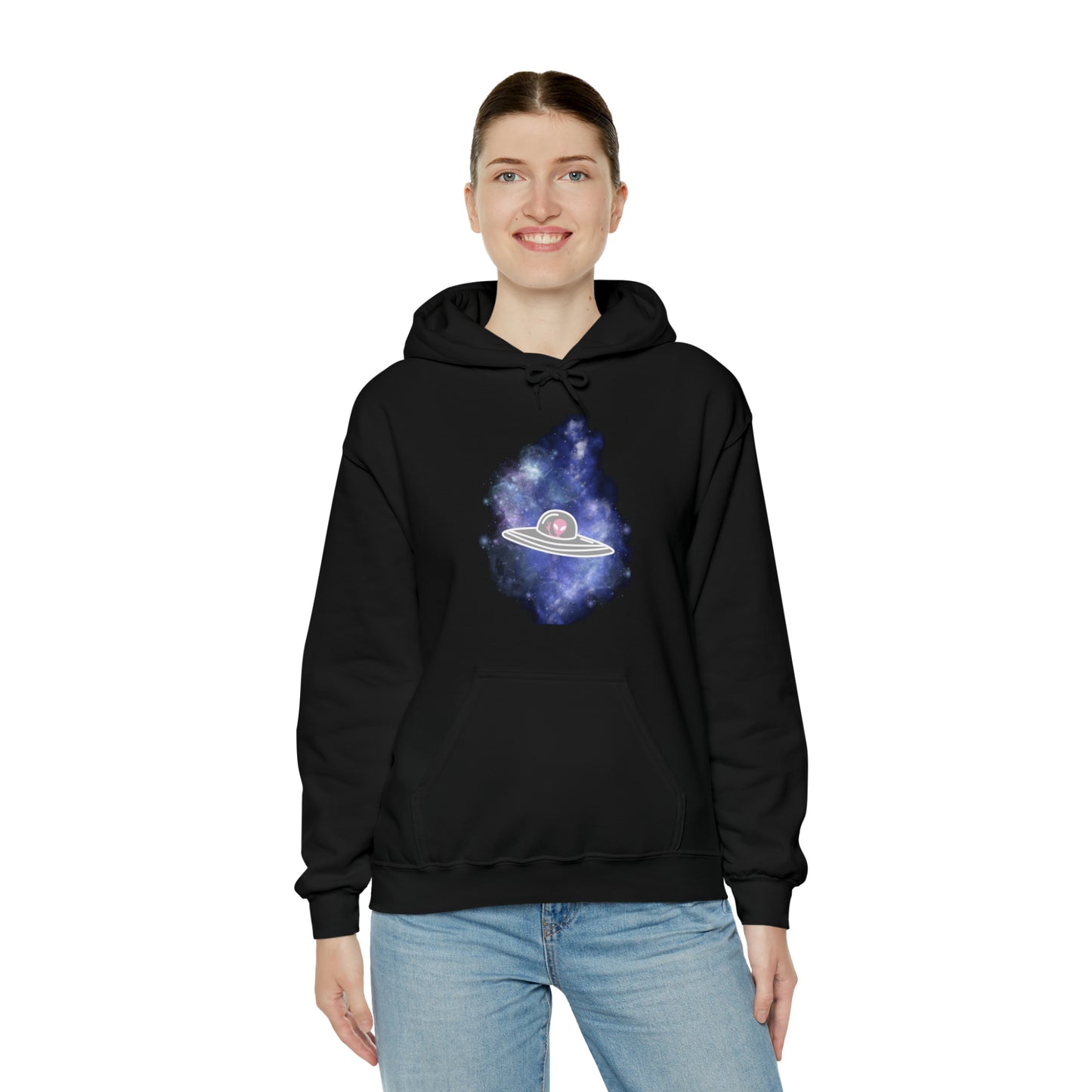 Pink Alien Spaceship Hoodie