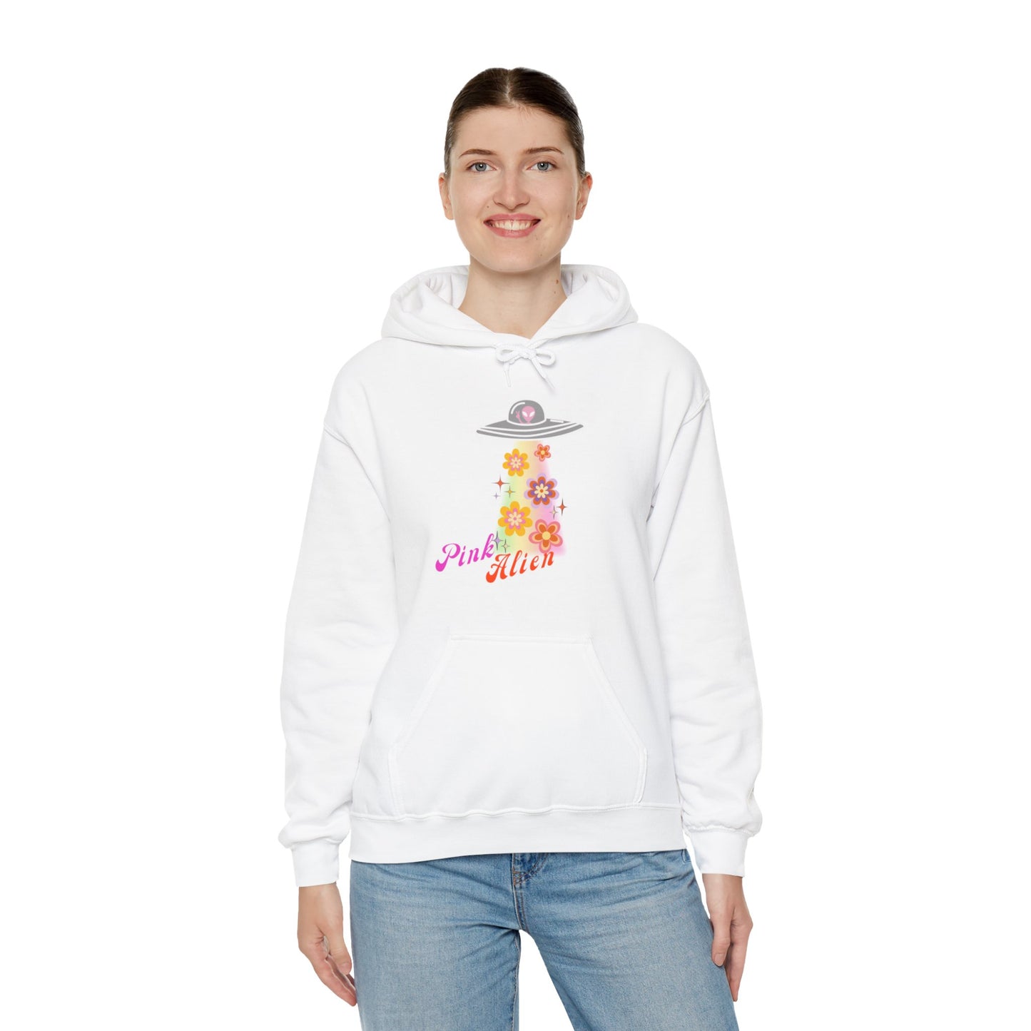 Pink Alien Flower Power Hoodie