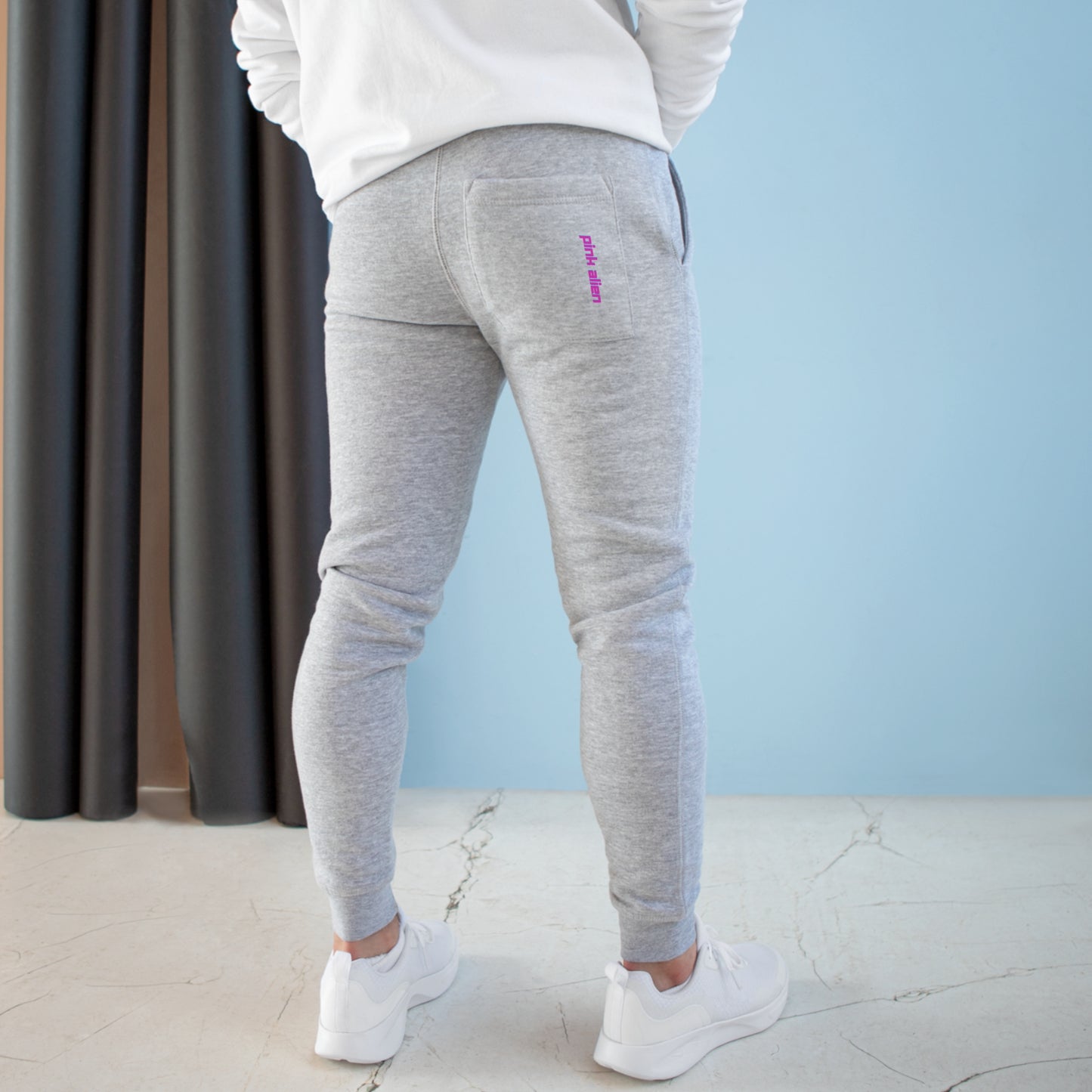 Pink Alien Lettering Fleece Joggers