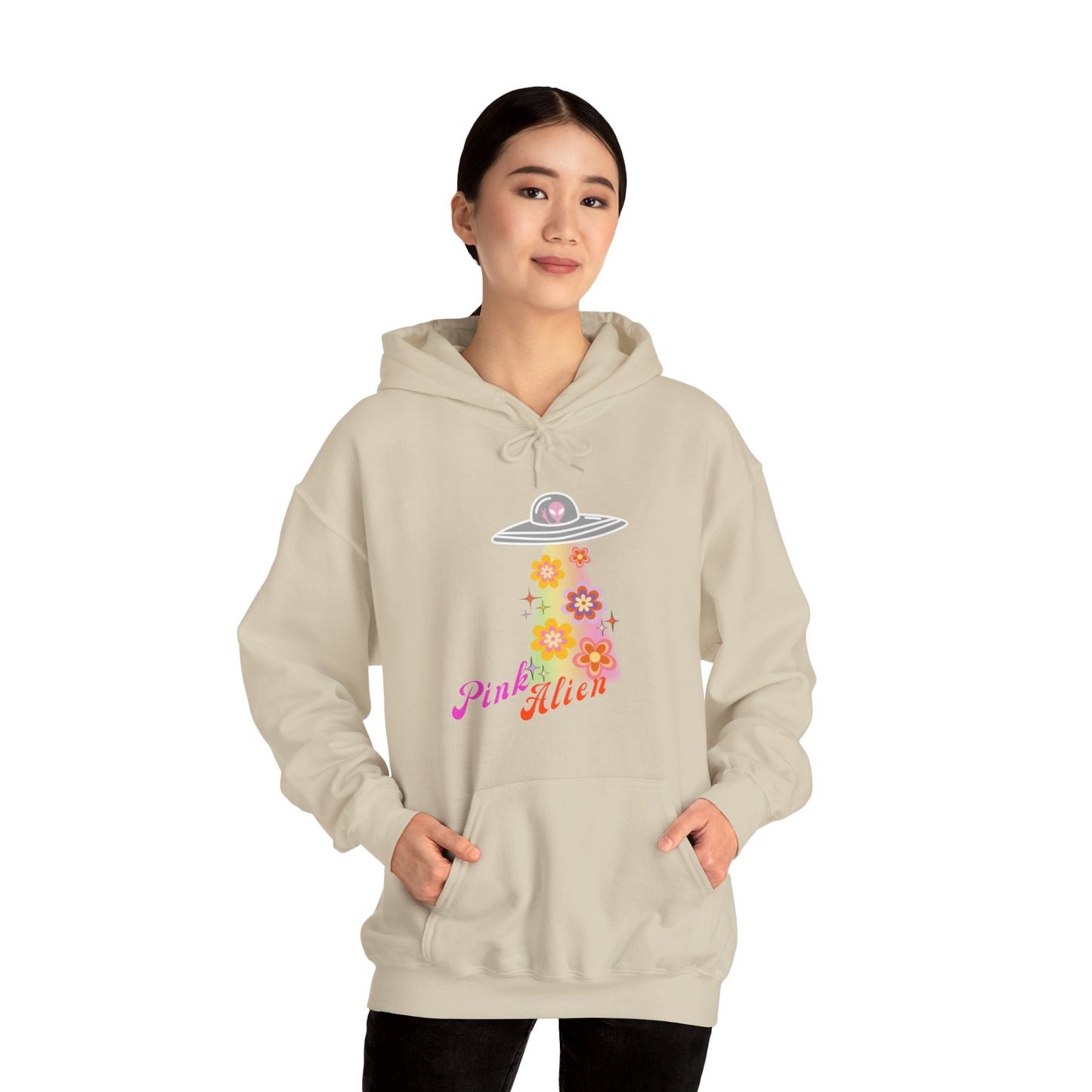 Pink Alien Flower Power Hoodie