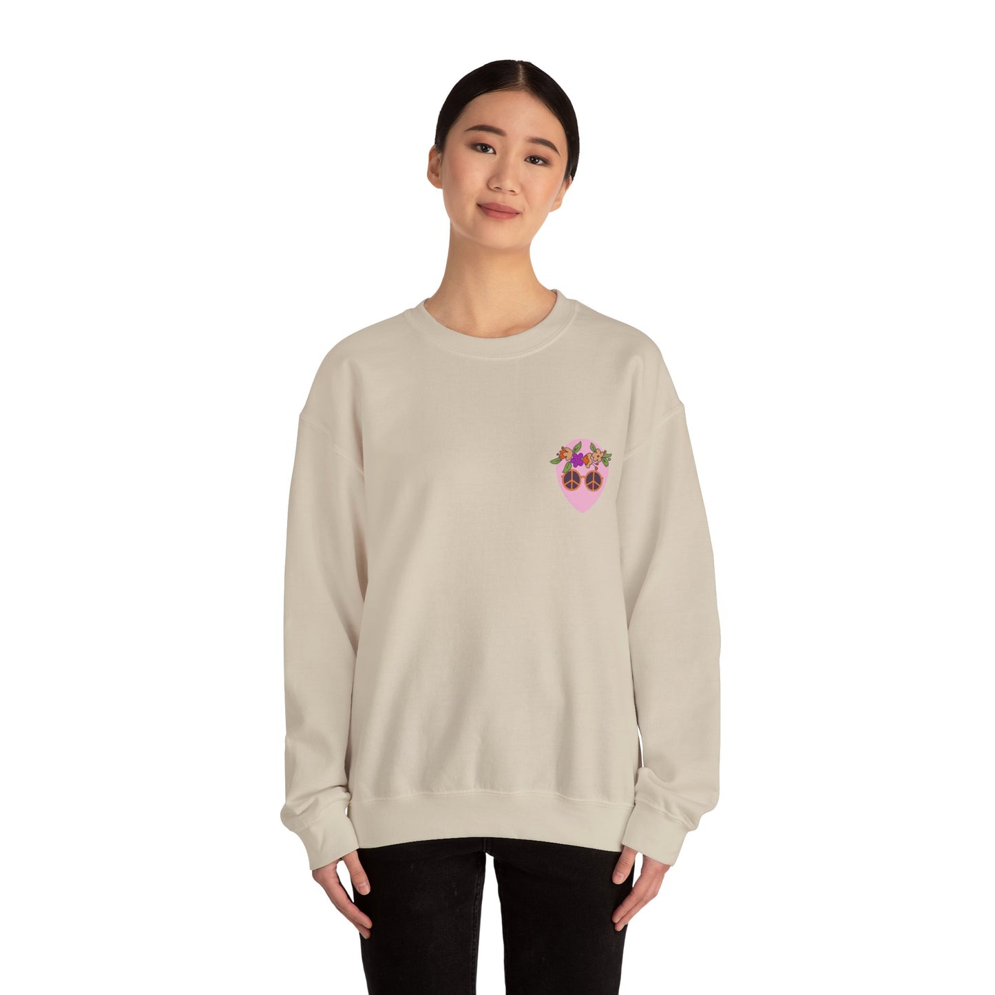 Pink Alien Flower Power Crewneck