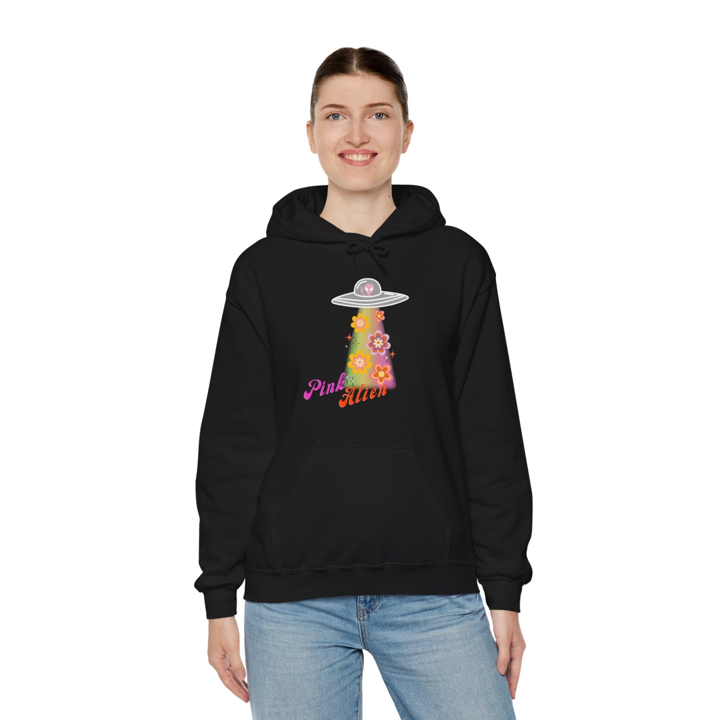 Pink Alien Flower Power Hoodie