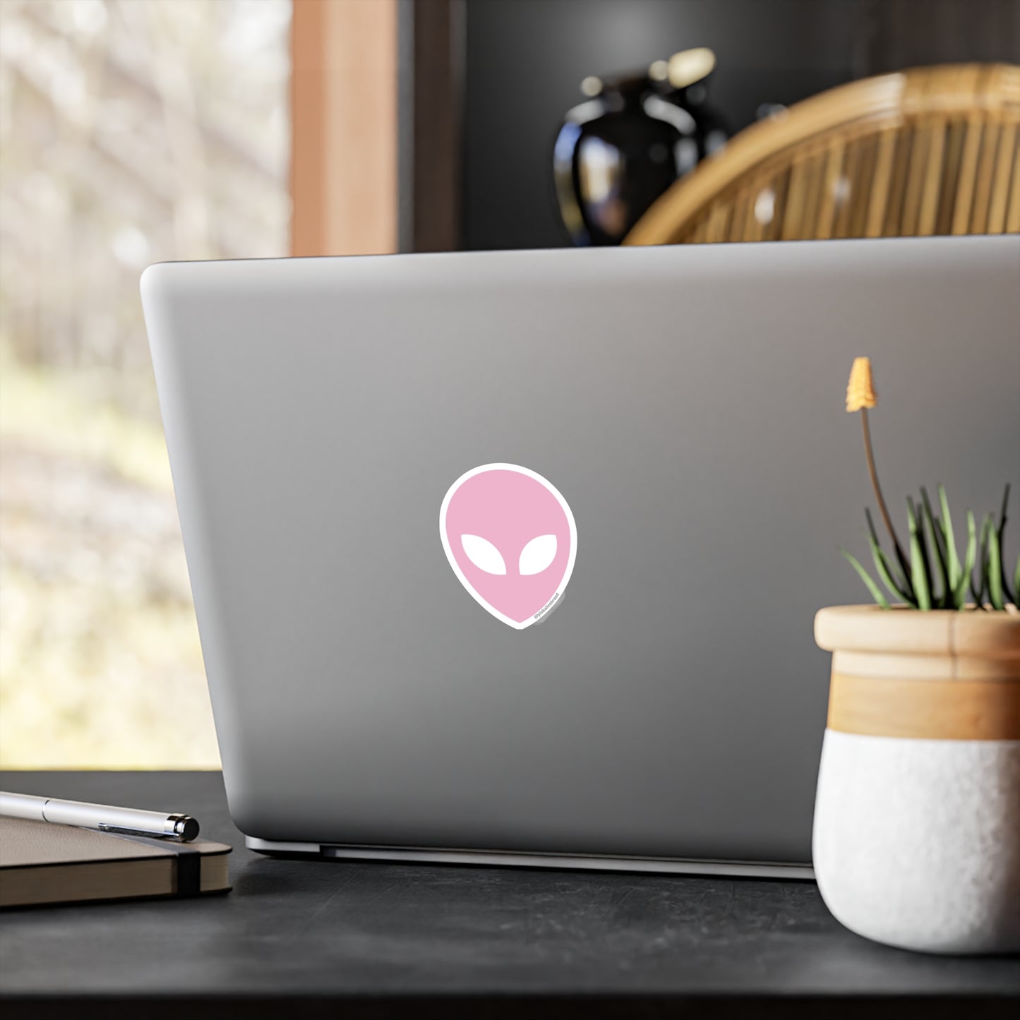 Pink Alien Vinyl Sticker