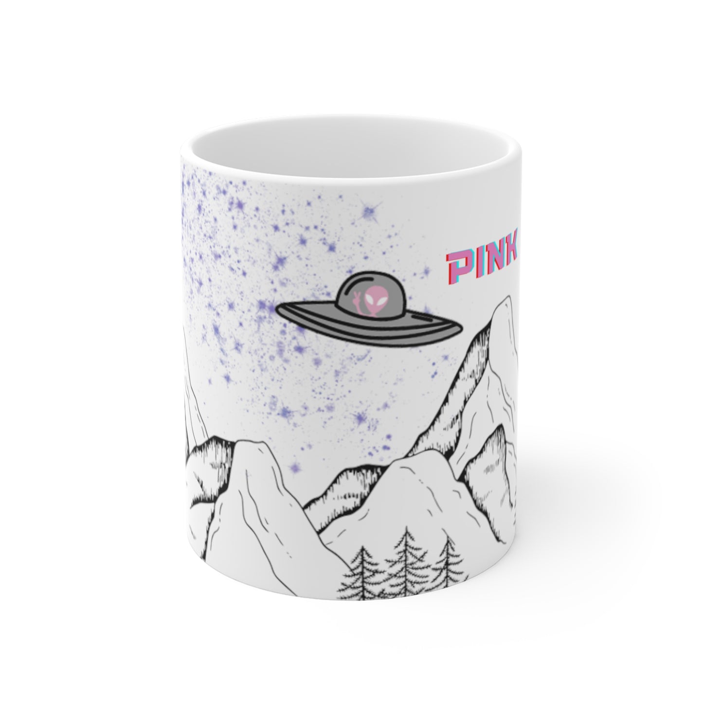 Pink Alien Mountain Ceramic Mug