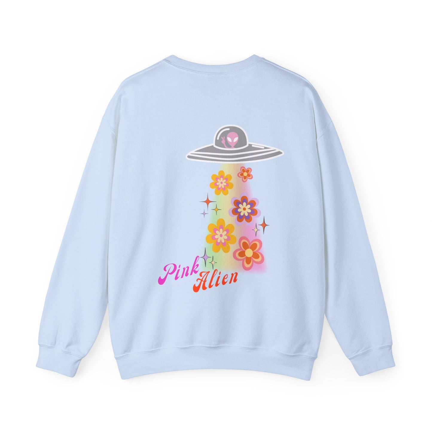 Pink Alien Flower Power Crewneck