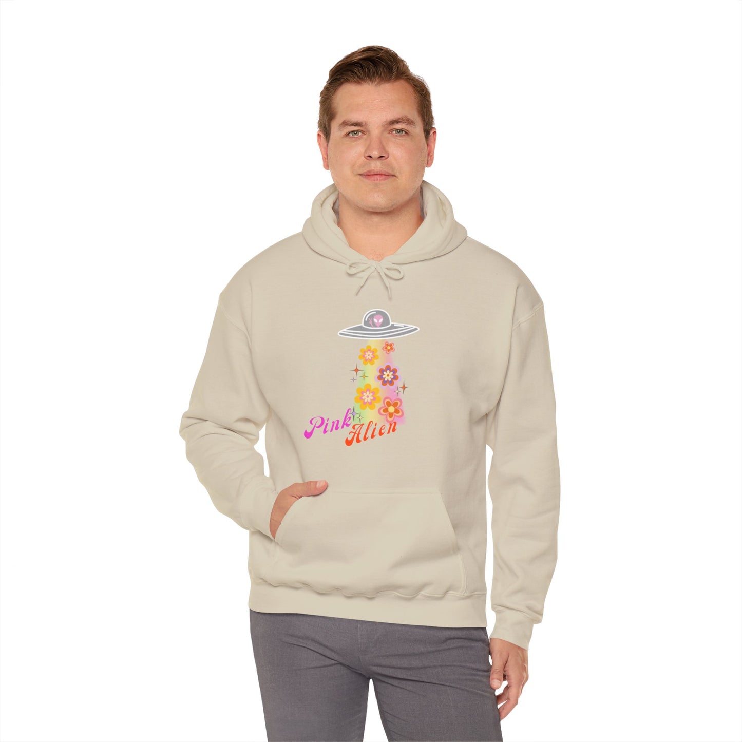 Pink Alien Flower Power Hoodie