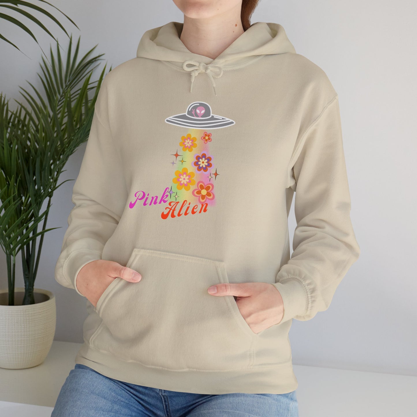 Pink Alien Flower Power Hoodie