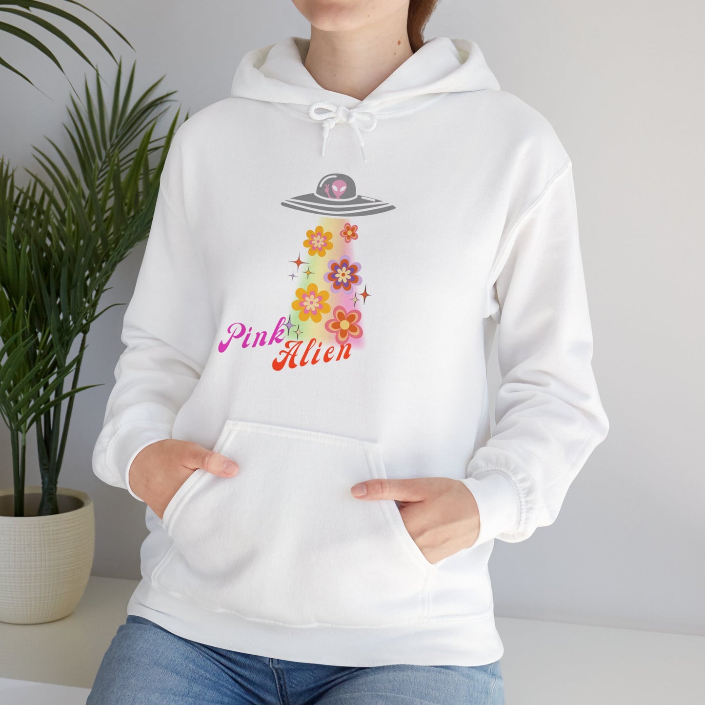 Pink Alien Flower Power Hoodie